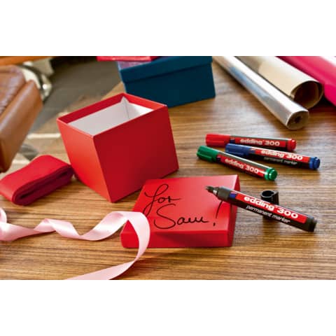 Marcatore permanente edding 300 punta tonda 1,5-3 mm rosso E-300 002